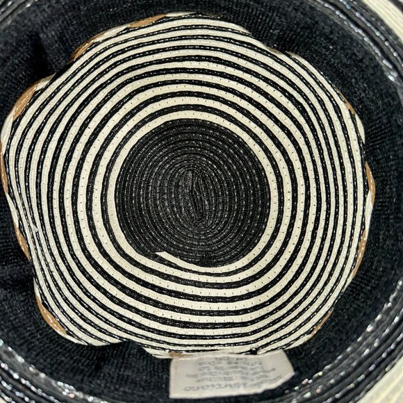 Nicole Marciani Navy Striped Floppy Straw Hat - Picture 5 of 6